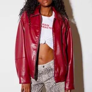 Pacsun Tan Oversized Pleather Jacket Size M/L